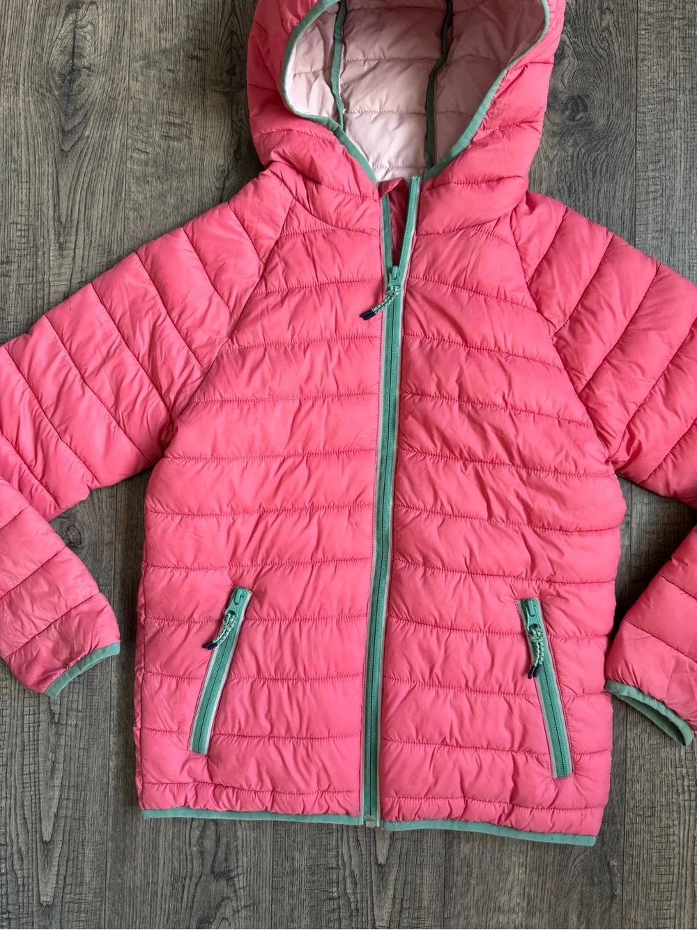 Mini Boden Kids' Pack-away Padded Jacket Rose Red- Size 11-12